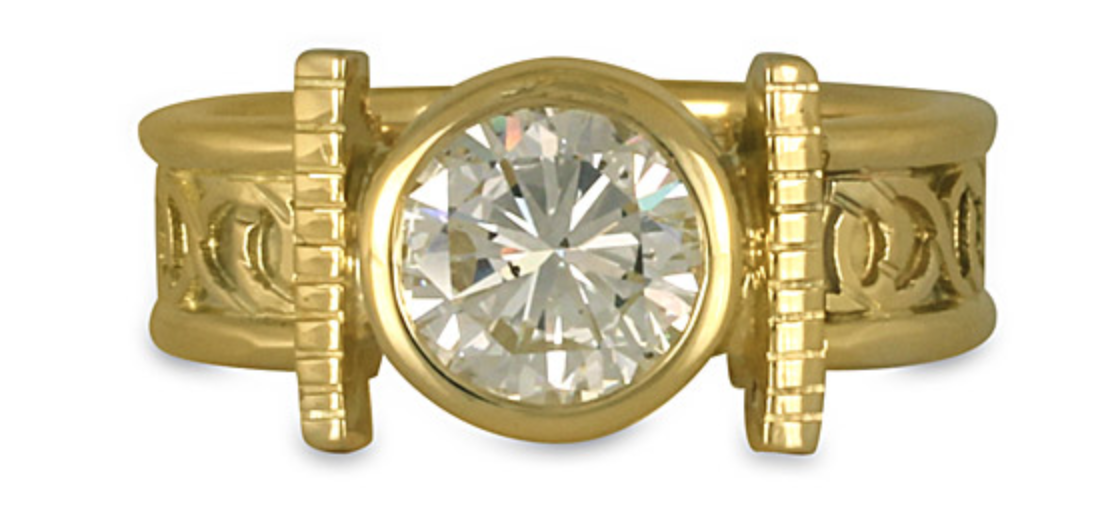 We reset the 2 carat diamond pictured here in our classic open mount, a low bezel set diamond perfect for your active lifestyle.
